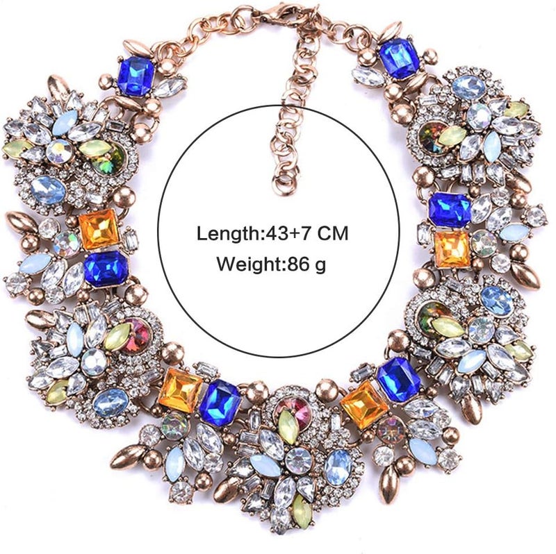 Zthread Bib Statement Necklace Colorful Glass Crystal Collar Choker Necklace for Women Fashion Accessories - Image 5